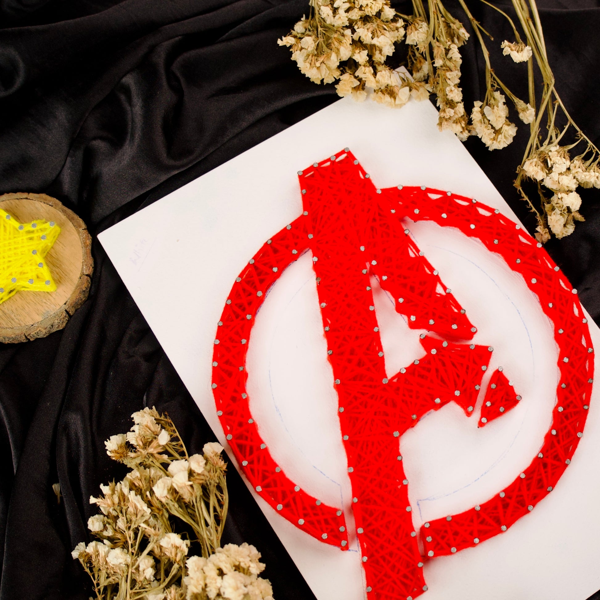 Custom Avengers string art design – perfect geeky gift for kids, teens, and Marvel lovers.