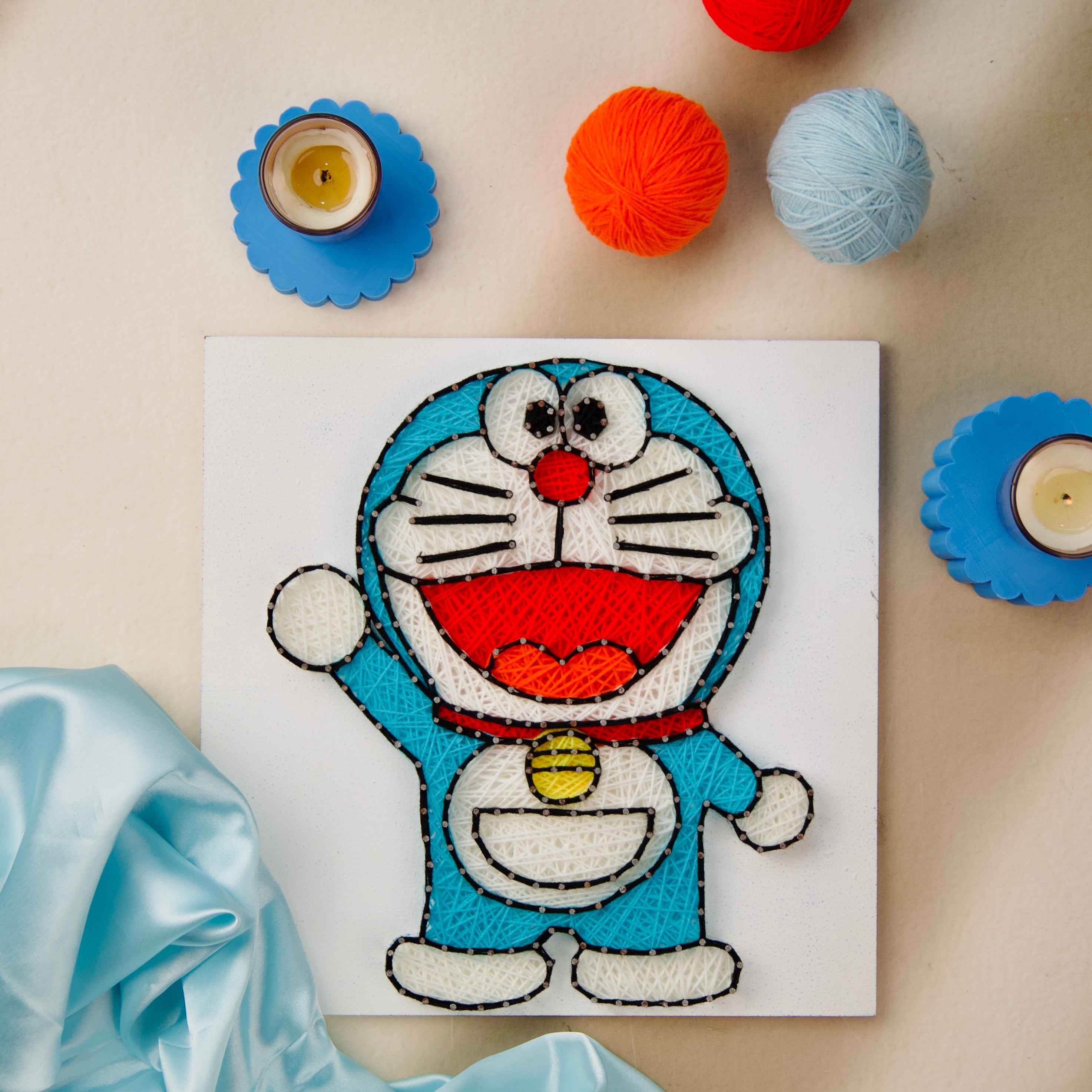 Doraemon Thread Art – Best Customised String Art Gift by The Finecrafts Studio | Handmade Personalised Gift.