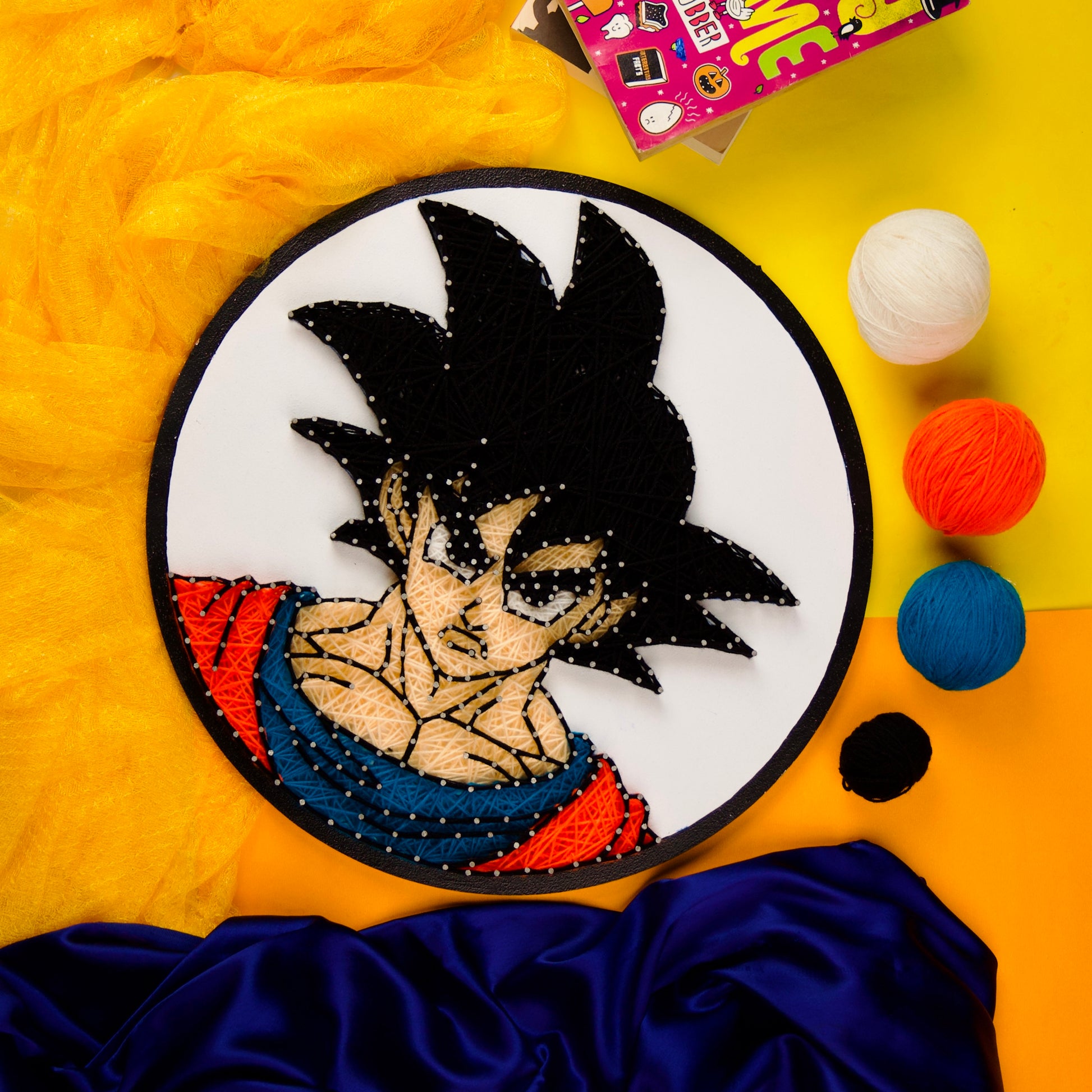 Amazing Customised String Art of Goku – Unique Handmade Thread Art, Ideal for Personalised Gifting and Decor.