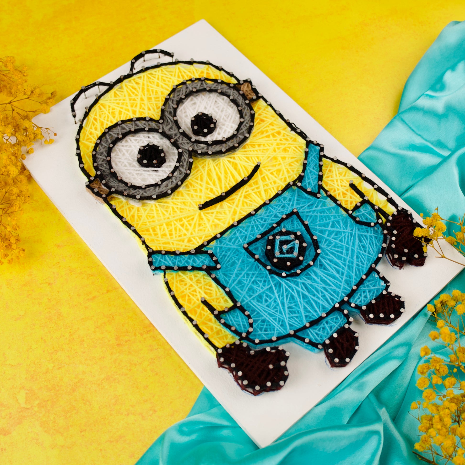 Colorful Minion Character Made with Threads – Fun Home Decor Gift for Children.