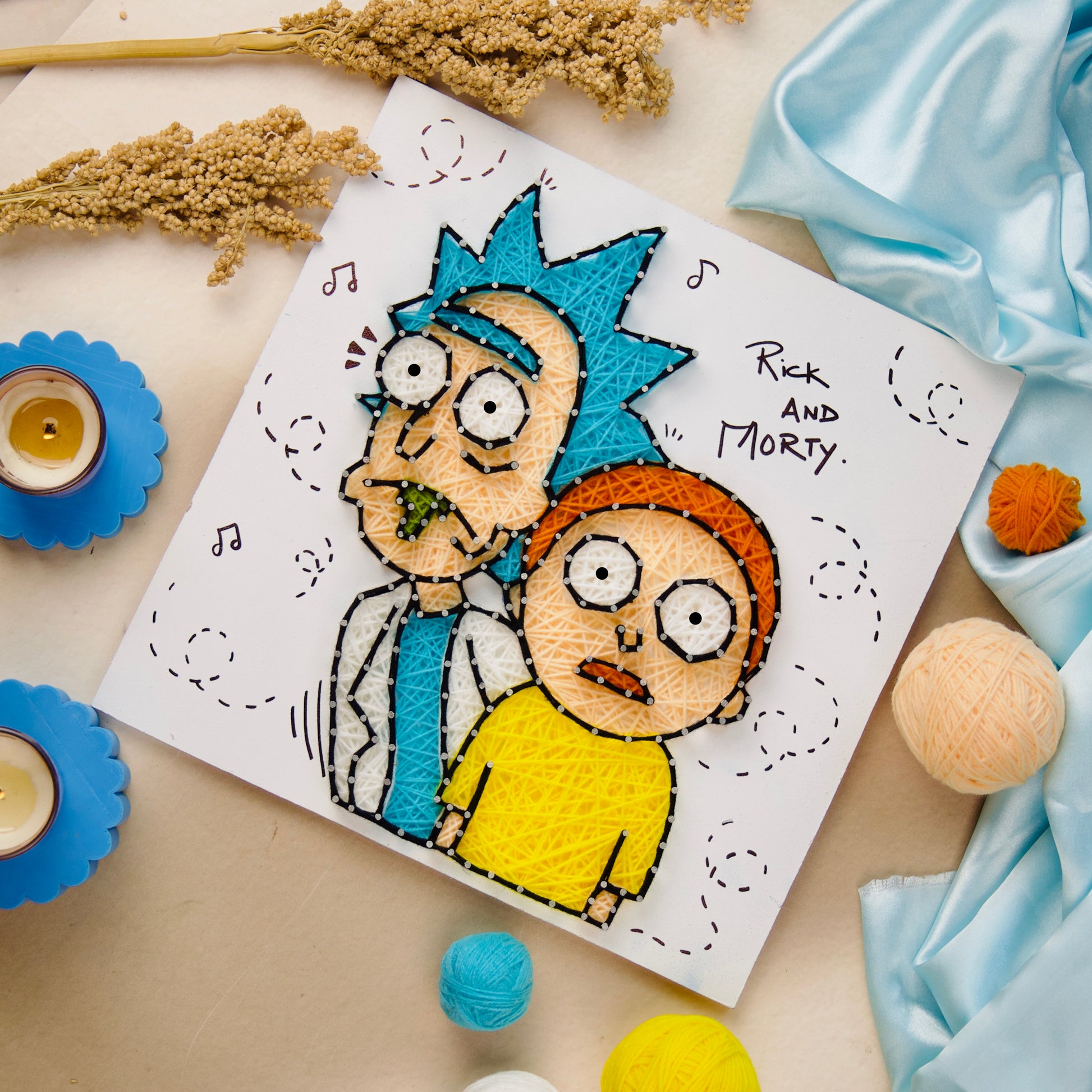 Handmade Customisable String Art of Rick and Morty – Amazing Customised String Art from The Finecrafts Studio.