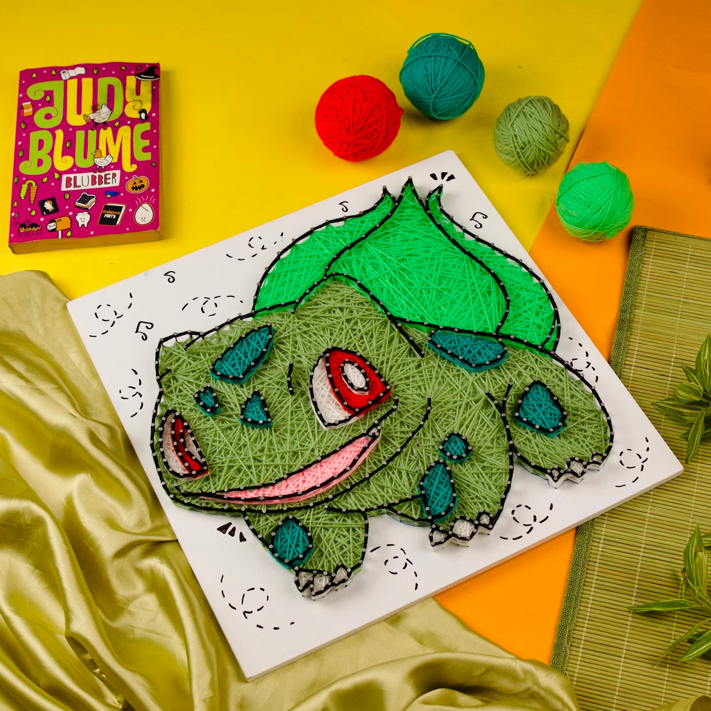 Personalised Pokémon Bulbasaur Artwork – Unique Handmade String Art Gift.