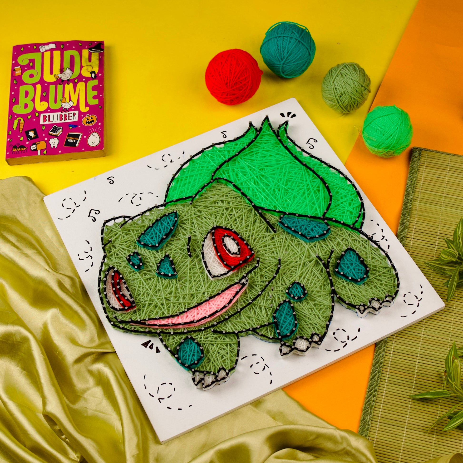 Personalised Pokémon Bulbasaur Artwork – Unique Handmade String Art Gift.