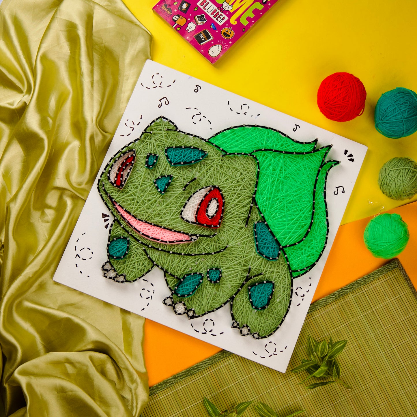 Unique Pokémon String Art – Personalised Bulbasaur Wall Art for Anime Fans.