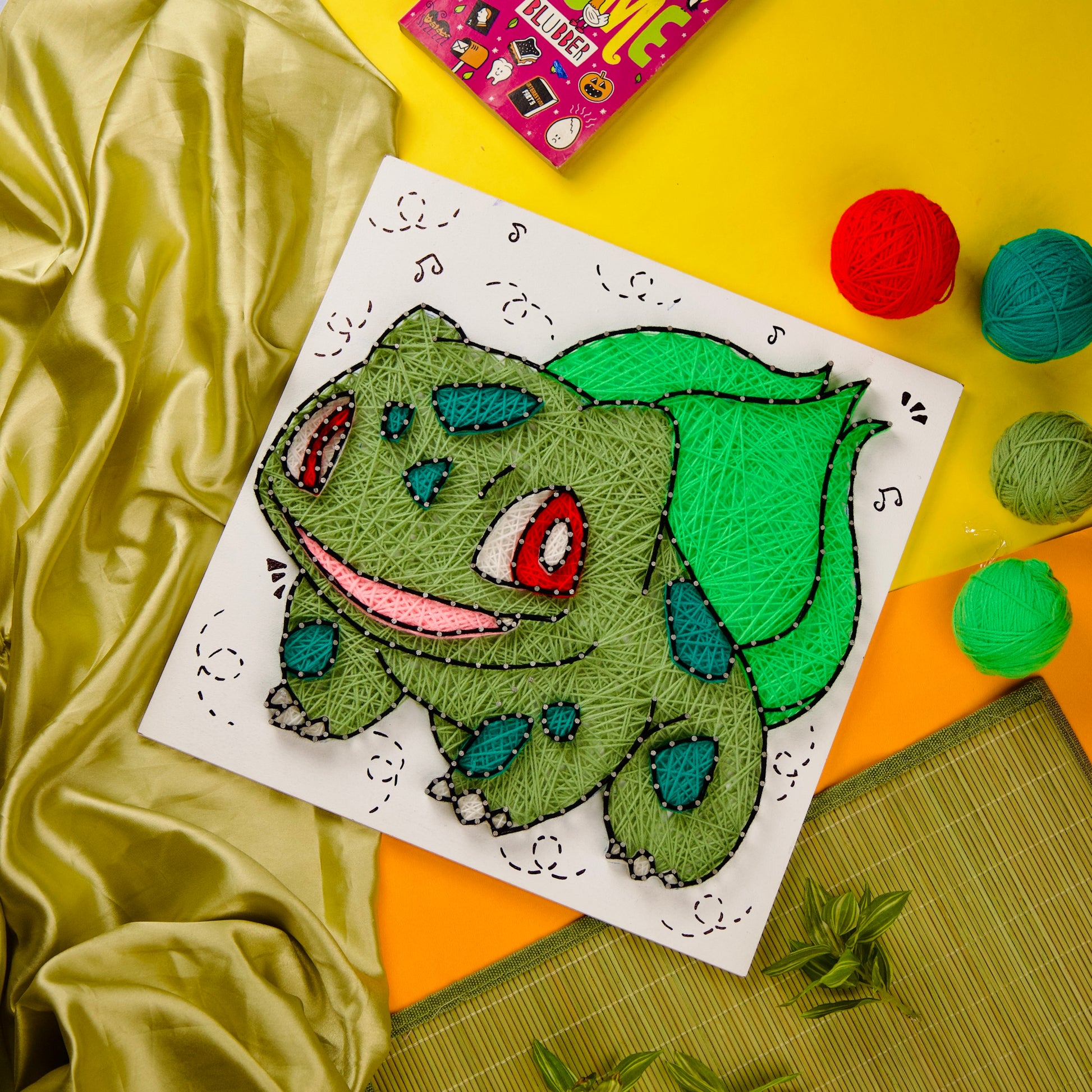Unique Pokémon String Art – Personalised Bulbasaur Wall Art for Anime Fans.