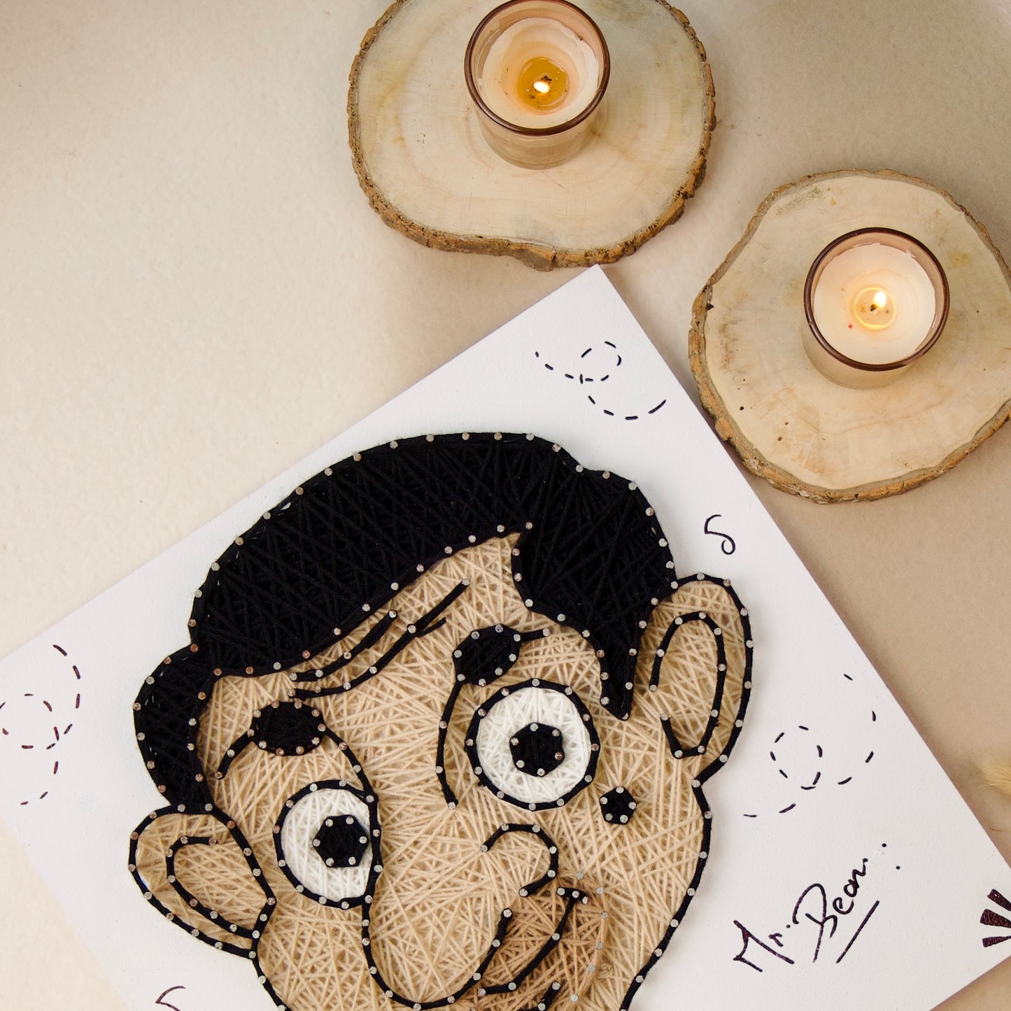 Personalised Mr. Bean string art gift – Amazing customised art from Creative Corner, perfect for him.