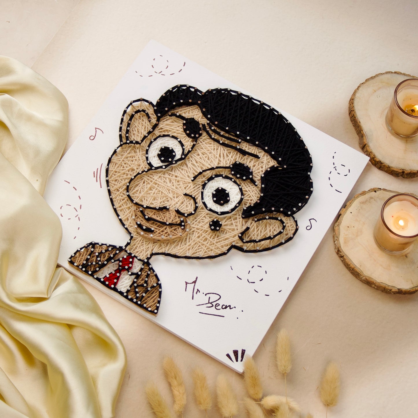 Mr. Bean customised string art – Thoughtful birthday gift for him, handcrafted by The Finecrafts Studio.