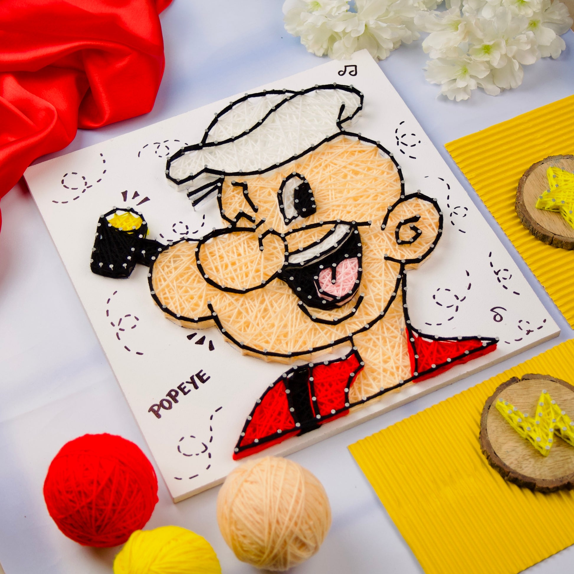 Popeye Inspired Handmade String Art | Best Personalised Gift by The Finecrafts Studio.