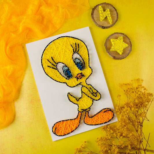 Happy birthday string art of Tweety – Personalised gifts for him by The Finecrafts Studio on Studiotfc.com