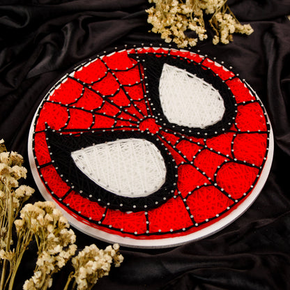 Marvel Spider-Man logo string art – geeky home decor for fans of the web-slinger.